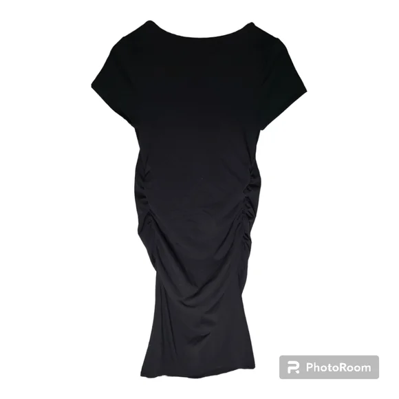 Isabel Short Sleeve T-shirt Maternity Dress, Black Medium - Picture 7 of 10